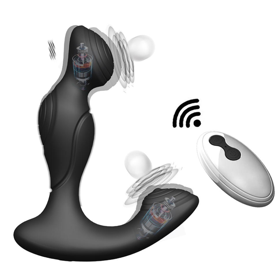 Remote control dual vibration anal plug vibrator