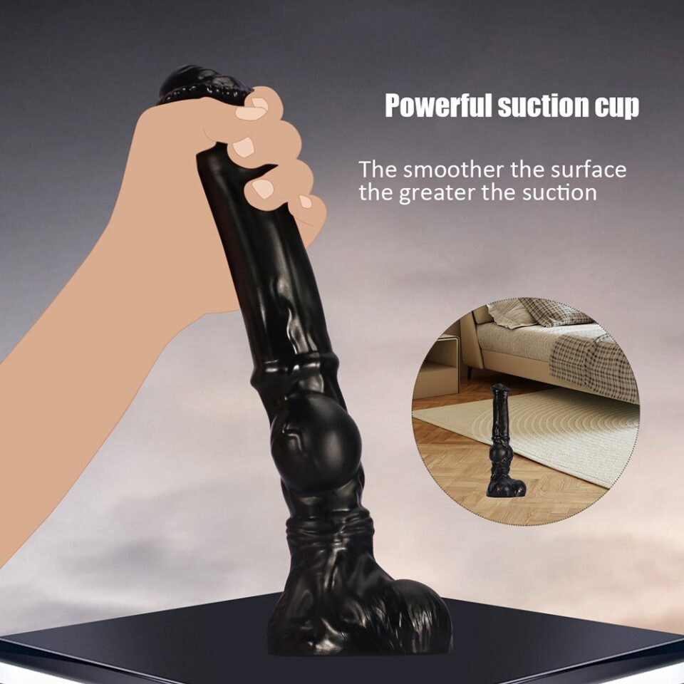 Extra large realistic dark horse dildo 14.76 inches