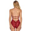 Deep V Teddy Crotchless Jumpsuit