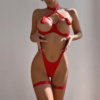 Exotic strappy harness cutout underwear