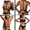 Bondage handcuff collar set