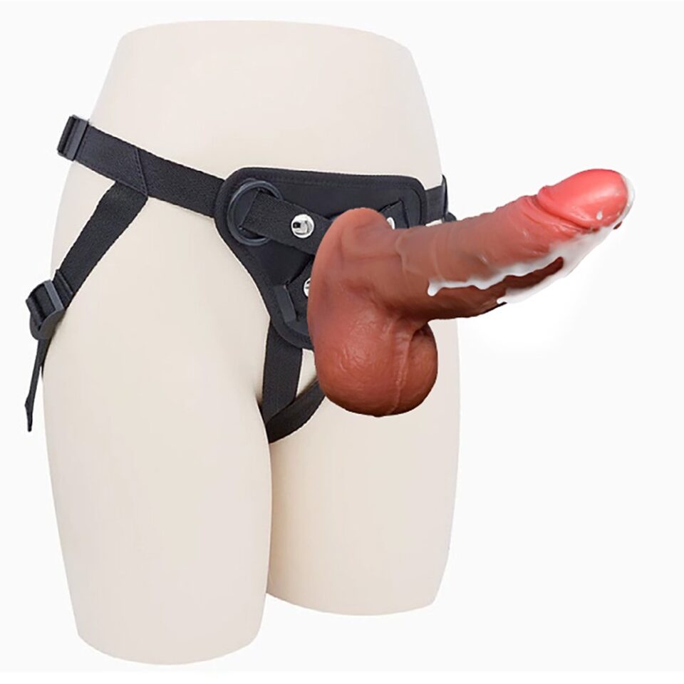 8.27 inch squirting cock and strap-on