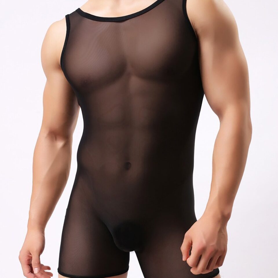 Macho Mesh Transparent Muscle Sexy Jumpsuit