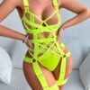 Exotic strappy harness cutout underwear
