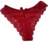 Lace bow thong