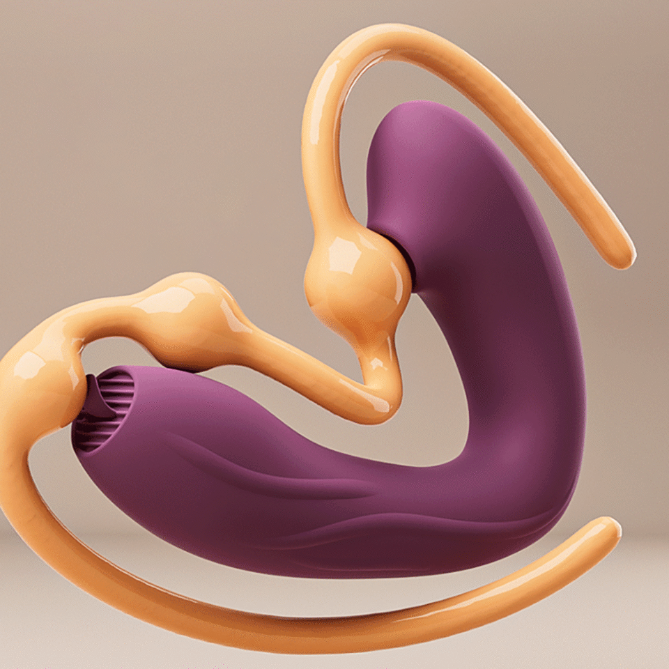 Remote control sucking vibrator