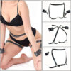 Sex Slavery Leather BDSM Kit Handcuffs